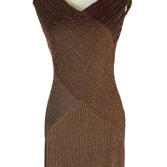 Alex Evenings Formal Gown Brown/Rust Elegant *H0138 - Picture 3 of 8